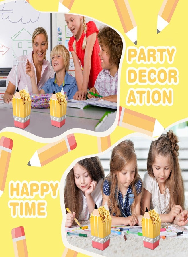Demonwer 36 Pcs Pencil Popcorn Boxes Back to School Candy Boxes Mini Popcorn Holders Teacher Gift First of School Treat Boxes Party Favors for Thank Teacher School Classroom Decoration - Image 4